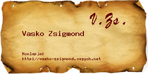 Vasko Zsigmond névjegykártya